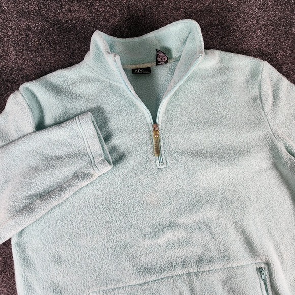 New York & Company Sweaters - New York & Company Sweater Women's M Quarter Zip Mock Neck Light Blue Preppy
